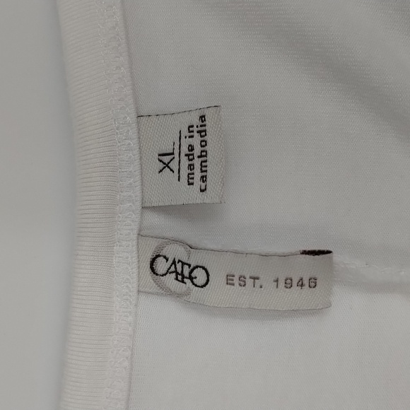 Cato Est 1946 white very hi-low white crochet bottom blouse size XL - Picture 5 of 7